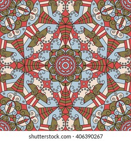 Colorful ethnic patterned background. Arabesque vector ornament