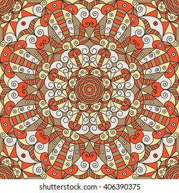 Colorful ethnic patterned background. Arabesque vector ornament
