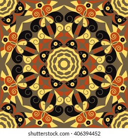 Colorful ethnic patterned background. Arabesque vector ornament