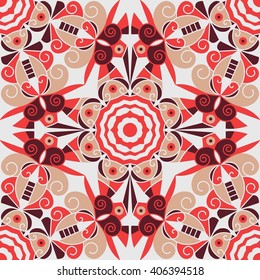 Colorful ethnic patterned background. Arabesque vector ornament