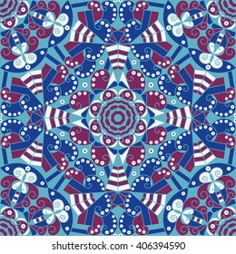 Colorful ethnic patterned background. Arabesque vector ornament