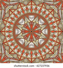 Colorful ethnic patterned background. Arabesque vector ornament