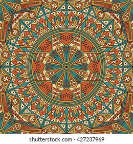 Colorful ethnic patterned background. Arabesque vector ornament