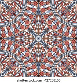 Colorful ethnic patterned background. Arabesque vector ornament