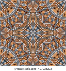 Colorful ethnic patterned background. Arabesque vector ornament