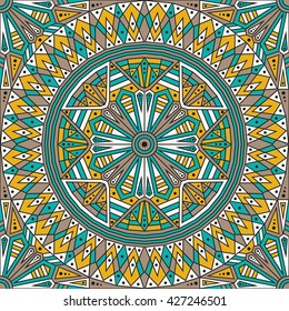 Colorful ethnic patterned background. Arabesque vector ornament