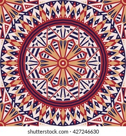 Colorful ethnic patterned background. Arabesque vector ornament