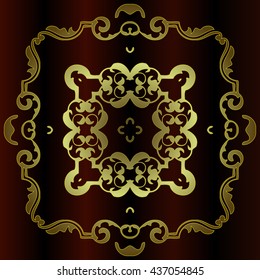 Colorful ethnic patterned background. Arabesque vector ornament