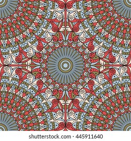 Colorful ethnic patterned background. Arabesque vector ornament