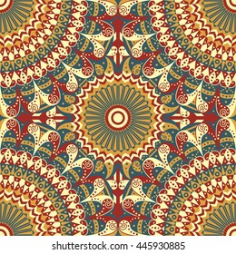 Colorful ethnic patterned background. Arabesque vector ornament