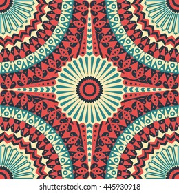 Colorful ethnic patterned background. Arabesque vector ornament