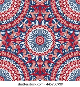 Colorful ethnic patterned background. Arabesque vector ornament