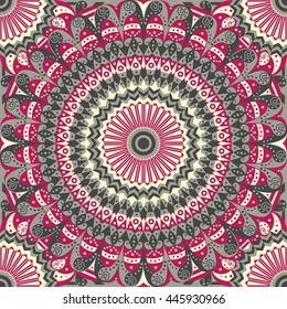 Colorful ethnic patterned background. Arabesque vector ornament
