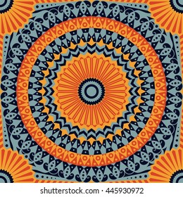 Colorful ethnic patterned background. Arabesque vector ornament