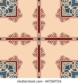 Colorful ethnic patterned background. Arabesque vector ornament