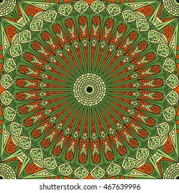 Colorful ethnic patterned background. Arabesque vector ornament