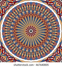 Colorful ethnic patterned background. Arabesque vector ornament