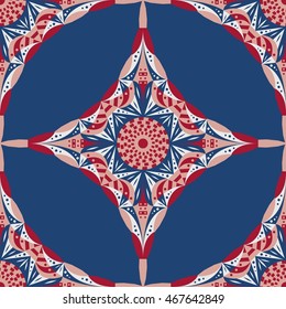 Colorful ethnic patterned background. Arabesque vector ornament
