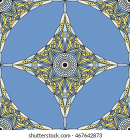 Colorful ethnic patterned background. Arabesque vector ornament