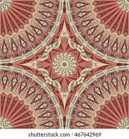 Colorful ethnic patterned background. Arabesque vector ornament