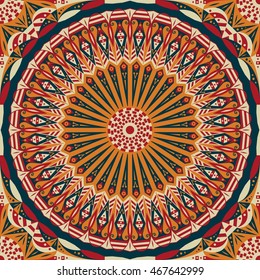 Colorful ethnic patterned background. Arabesque vector ornament