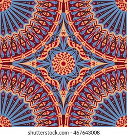 Colorful ethnic patterned background. Arabesque vector ornament