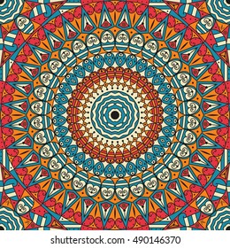 Colorful ethnic patterned background. Arabesque vector ornament