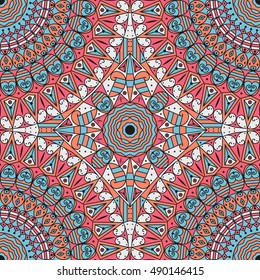 Colorful ethnic patterned background. Arabesque vector ornament