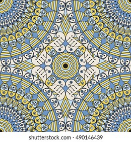 Colorful ethnic patterned background. Arabesque vector ornament