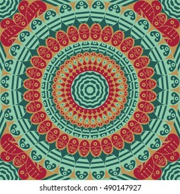 Colorful ethnic patterned background. Arabesque vector ornament