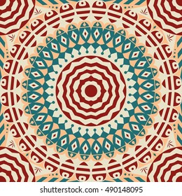 Colorful ethnic patterned background. Arabesque vector ornament