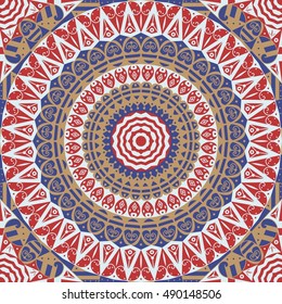 Colorful ethnic patterned background. Arabesque vector ornament