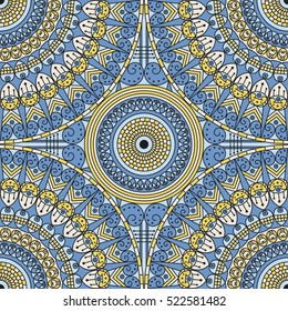 Colorful ethnic patterned background. Arabesque vector ornament
