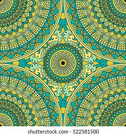 Colorful ethnic patterned background. Arabesque vector ornament
