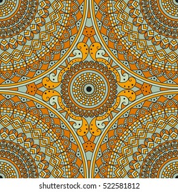 Colorful ethnic patterned background. Arabesque vector ornament