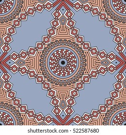 Colorful ethnic patterned background. Arabesque vector ornament