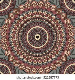 Colorful ethnic patterned background. Arabesque vector ornament
