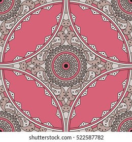 Colorful ethnic patterned background. Arabesque vector ornament