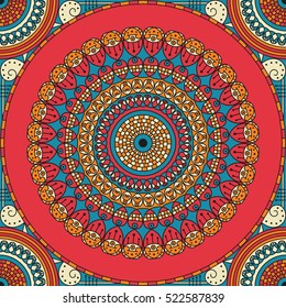 Colorful ethnic patterned background. Arabesque vector ornament