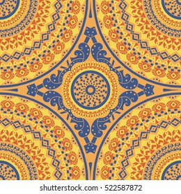 Colorful ethnic patterned background. Arabesque vector ornament