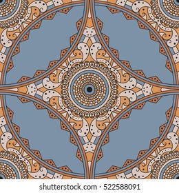 Colorful ethnic patterned background. Arabesque vector ornament