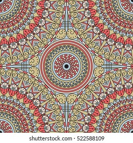 Colorful ethnic patterned background. Arabesque vector ornament