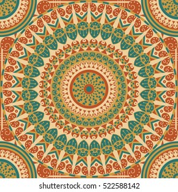 Colorful ethnic patterned background. Arabesque vector ornament