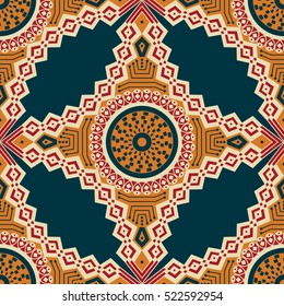 Colorful ethnic patterned background. Arabesque vector ornament