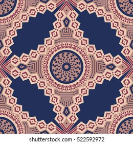 Colorful ethnic patterned background. Arabesque vector ornament