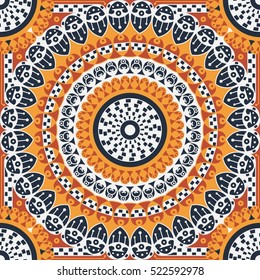 Colorful ethnic patterned background. Arabesque vector ornament