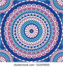 Colorful ethnic patterned background. Arabesque vector ornament
