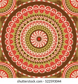 Colorful ethnic patterned background. Arabesque vector ornament