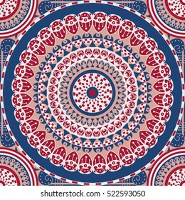 Colorful ethnic patterned background. Arabesque vector ornament