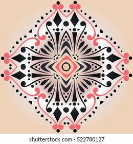 Colorful ethnic patterned background. Arabesque ornament